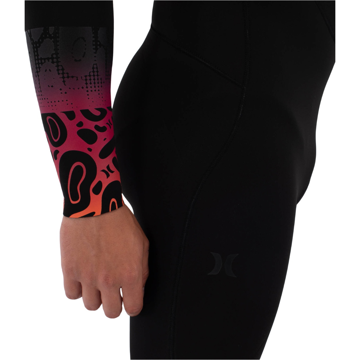 2026 Hurley Mens Air Bubblee Degrade 3/2mm Chest Zip Wetsuit MFSTL13312 - Black Bubble